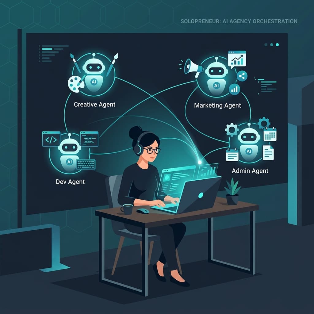 The One-Person Company Playbook: How Solopreneurs Run Agency-Level Work with 3–5 AI Agents
