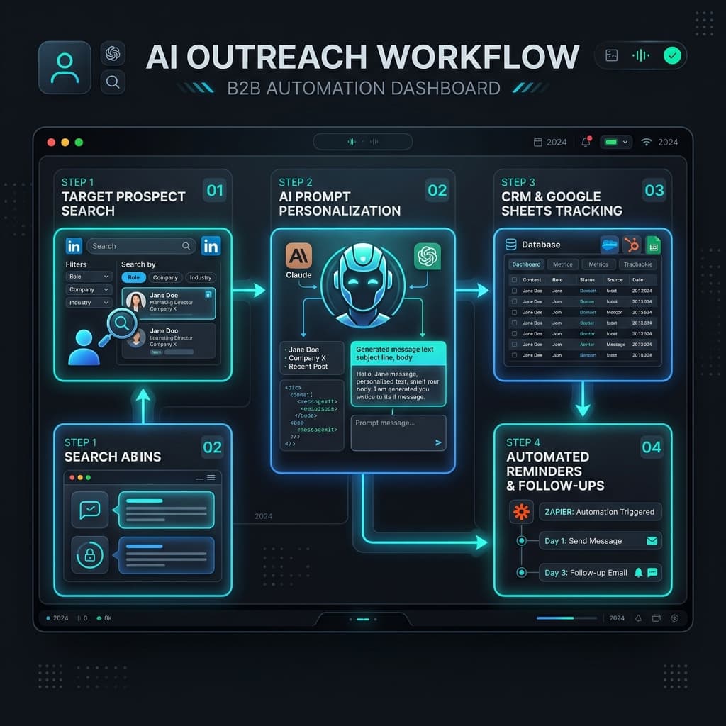 AI LinkedIn Outreach Automation Pipeline Workflow Diagram